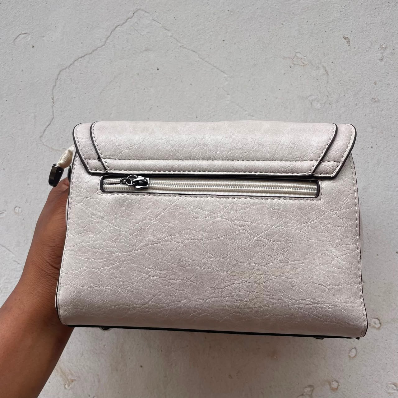 JIZ Paris Top Handle Flap Bag - Off White image 3