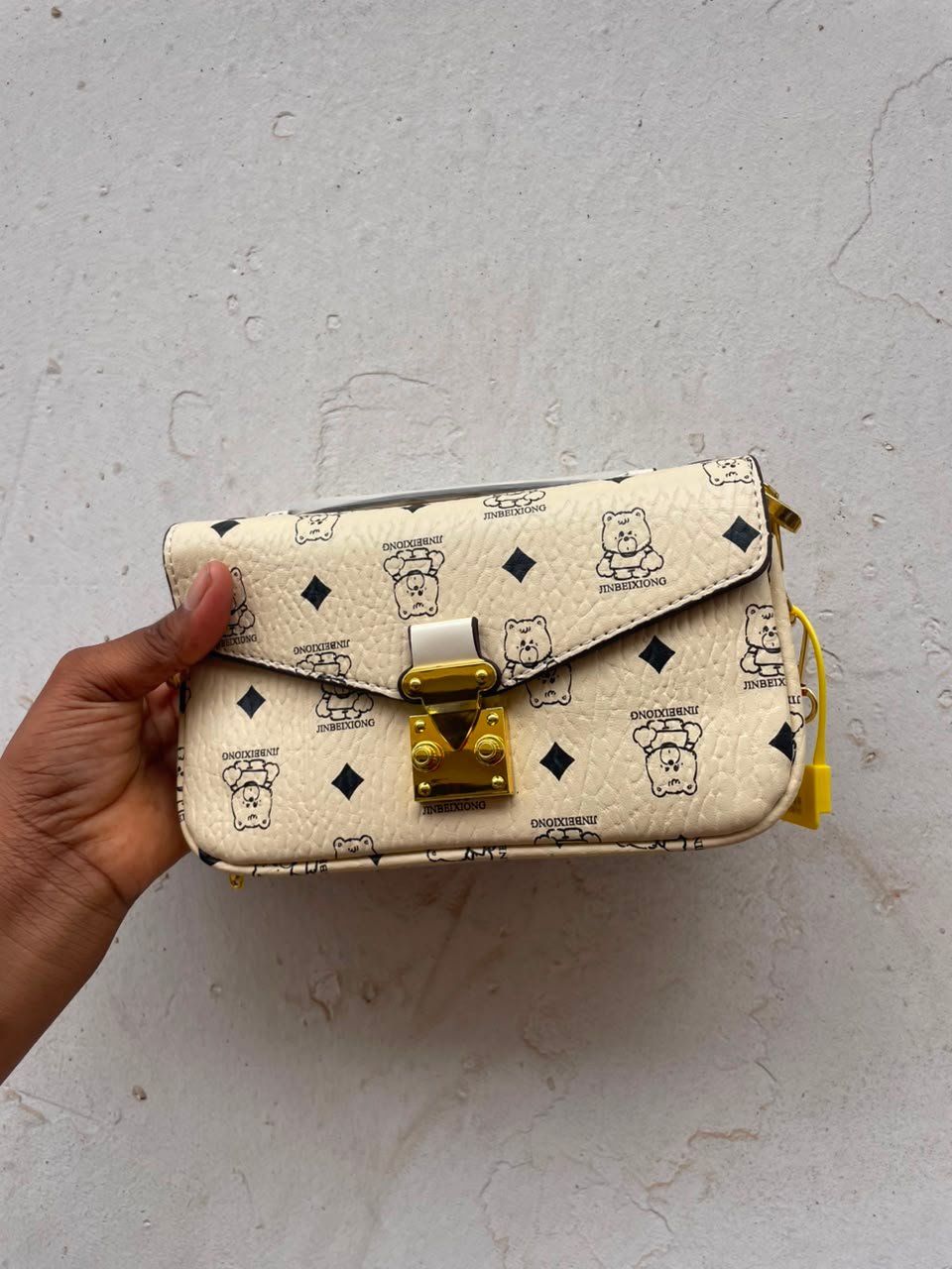 Teddy Bear Monogram Flap Bag - Cream Beige image 2